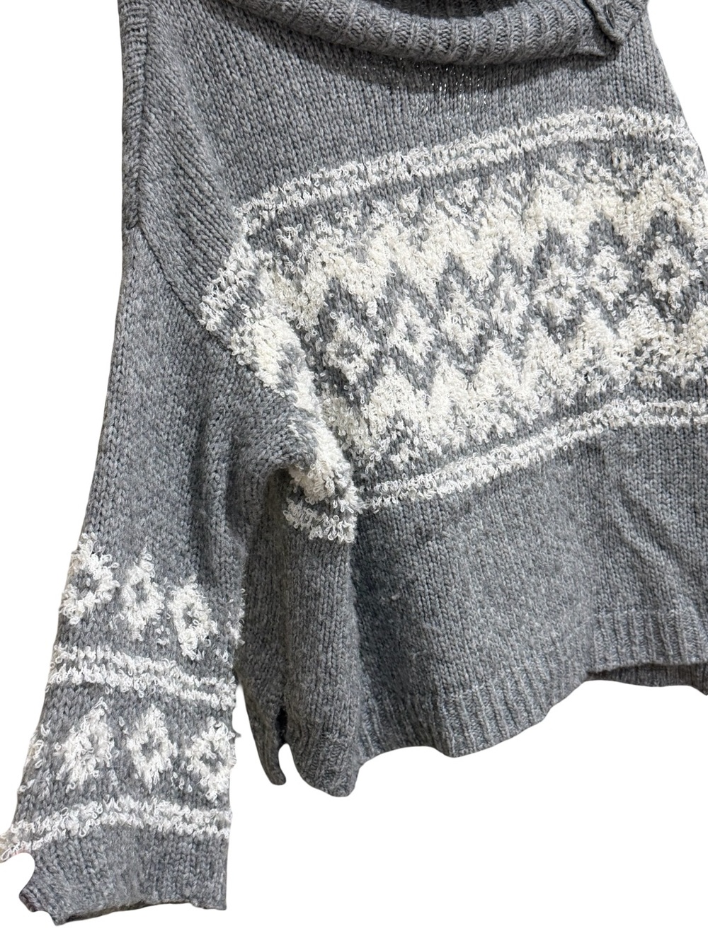 โจโ Free People Ragnar Chunky Cowl Neck Sweater Wool Blend Size Large - Picture 5 of 11